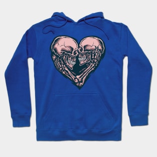 Skull Couple Heart Illustration Hoodie